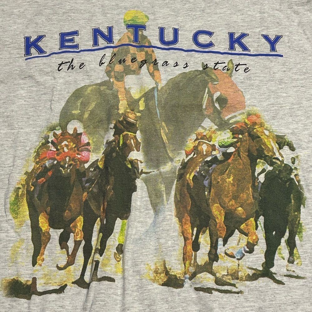 Vintage Kentucky The Bluegrass State Horse Racing Derby T-shirt - Picture 2 of 3